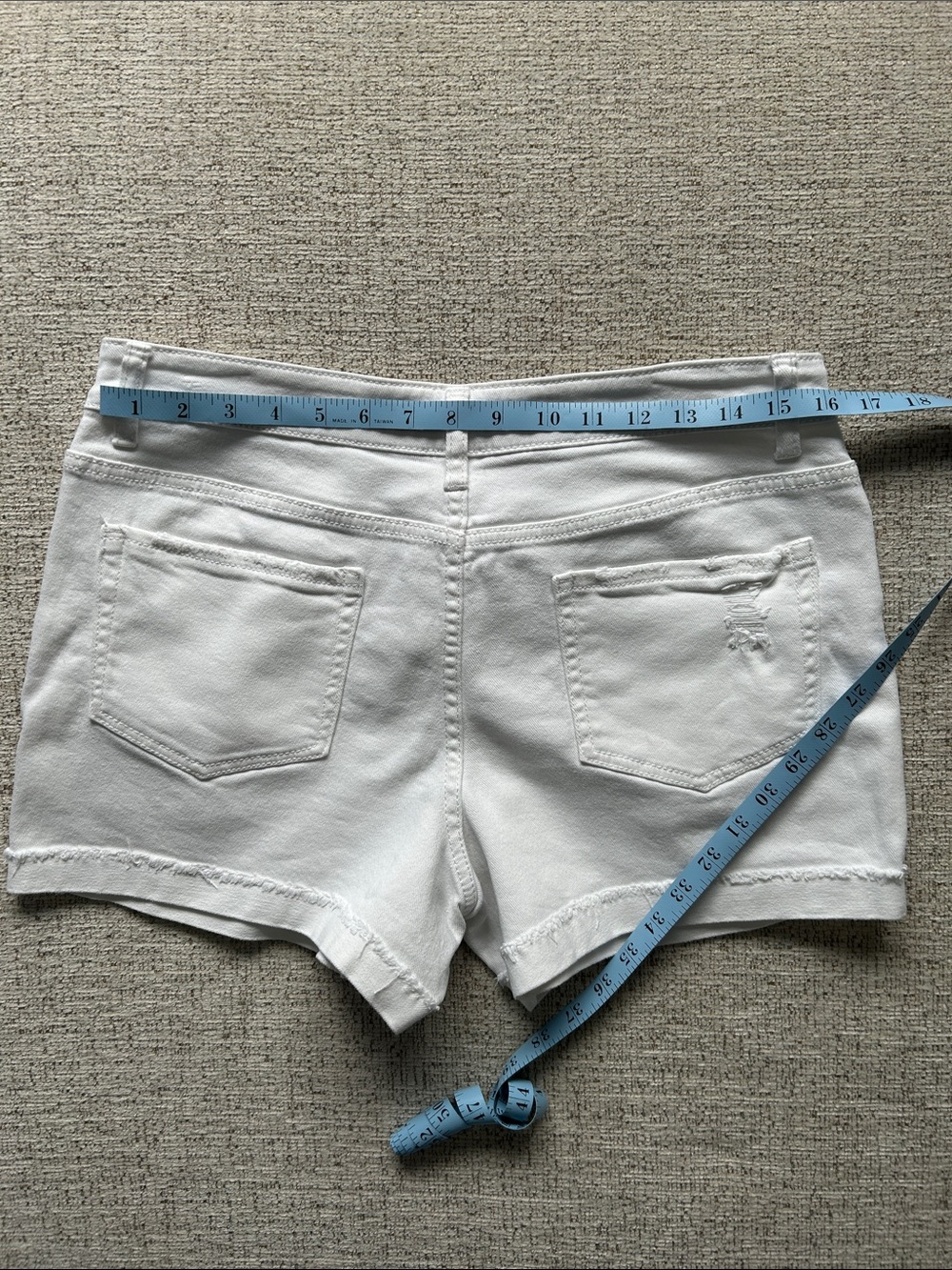 Time and Tru White Distressed Denim Cutoff Shorts - Picture 3 of 3